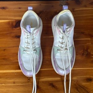 Platform sneakers with pastel colors. Worn once. Great condition.